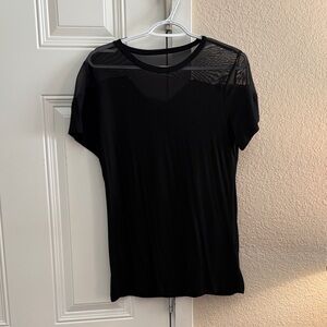Crazy Train Black Mesh Short Sleeve Top